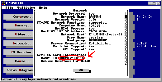 finding network mac address